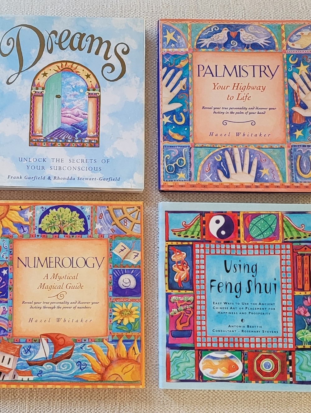 Set of Illustrated Spiritual Books - Dreams, Palmistry, Numerology, Feng Shui